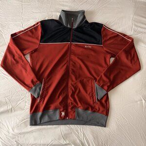 Vintage Hurley Track Jacket Mens Large Red Black Colorblock Y2K Skate Full Zip